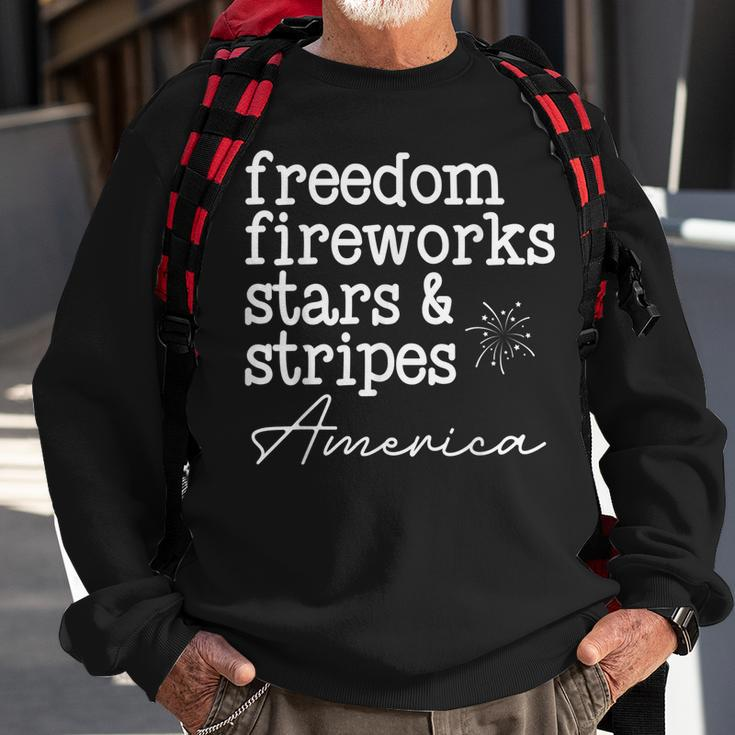 Freedom Fireworks Stars And Stripes America Family Sparklers Freedom Funny Gifts Sweatshirt Gifts for Old Men