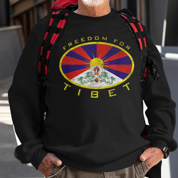 Freedom For Tibet Flag Oval Sweatshirt Gifts for Old Men