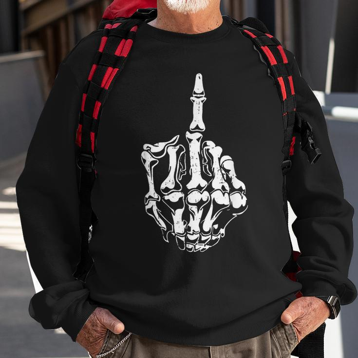 Fuck Off Halloween Skeleton Hand Middle Finger Adults Sweatshirt Gifts for Old Men
