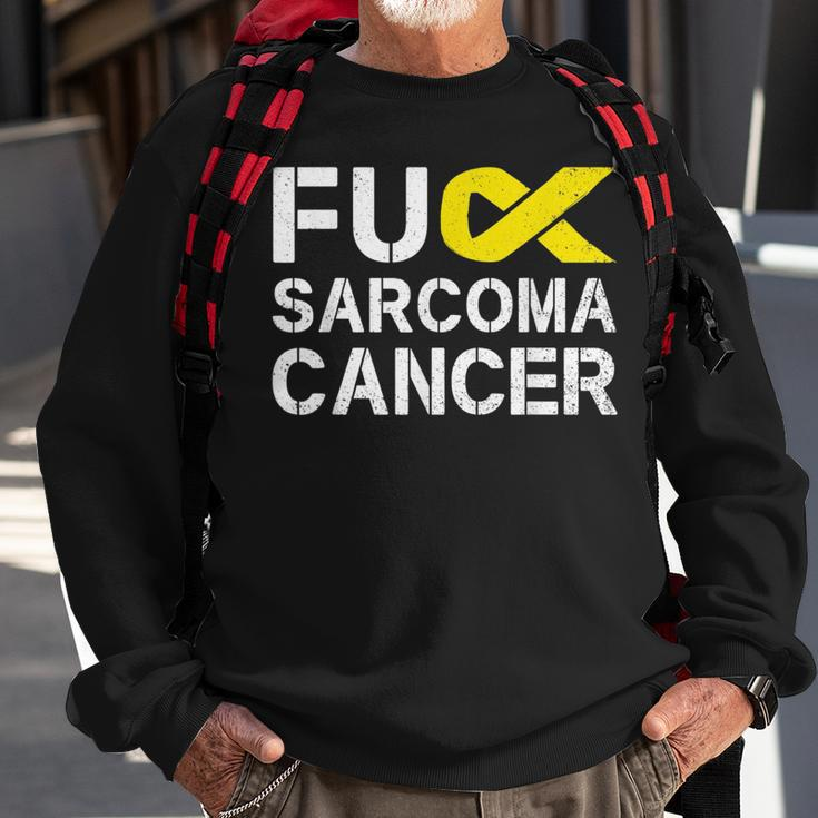 Fuck Sarcoma Cancer Awareness Yellow Ribbon Warrior Fighter Sweatshirt Gifts for Old Men