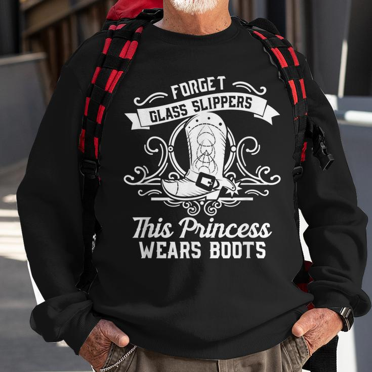 Fun Badass Princess Wears Boots Cowgirl Gift Design Sweatshirt Gifts for Old Men
