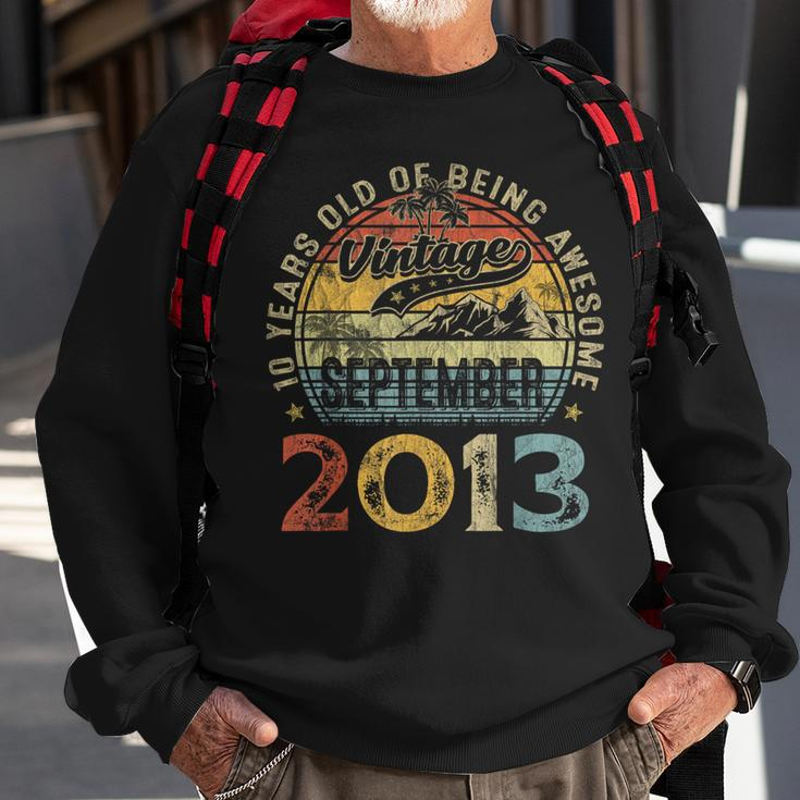10 Year Old September 2013 Vintage 10Th Birthday Sweatshirt Gifts for Old Men