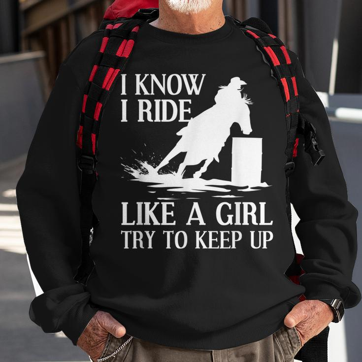 Funny Barrel Racing Gift For Women Girls Horse Racer Cowgirl Sweatshirt Gifts for Old Men