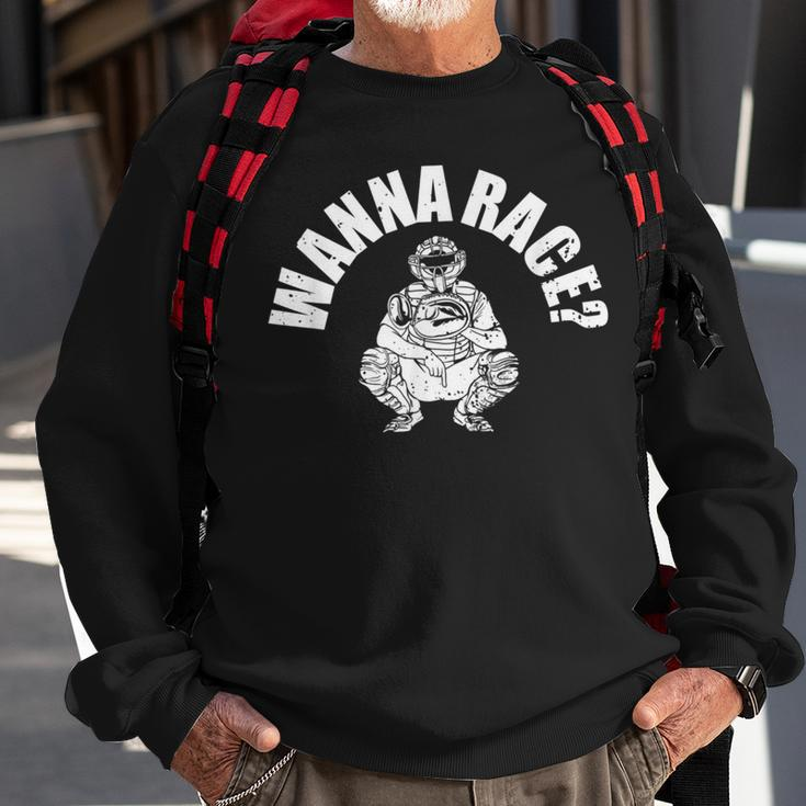 Funny Baseball Catcher Baseball Funny Gifts Sweatshirt Gifts for Old Men