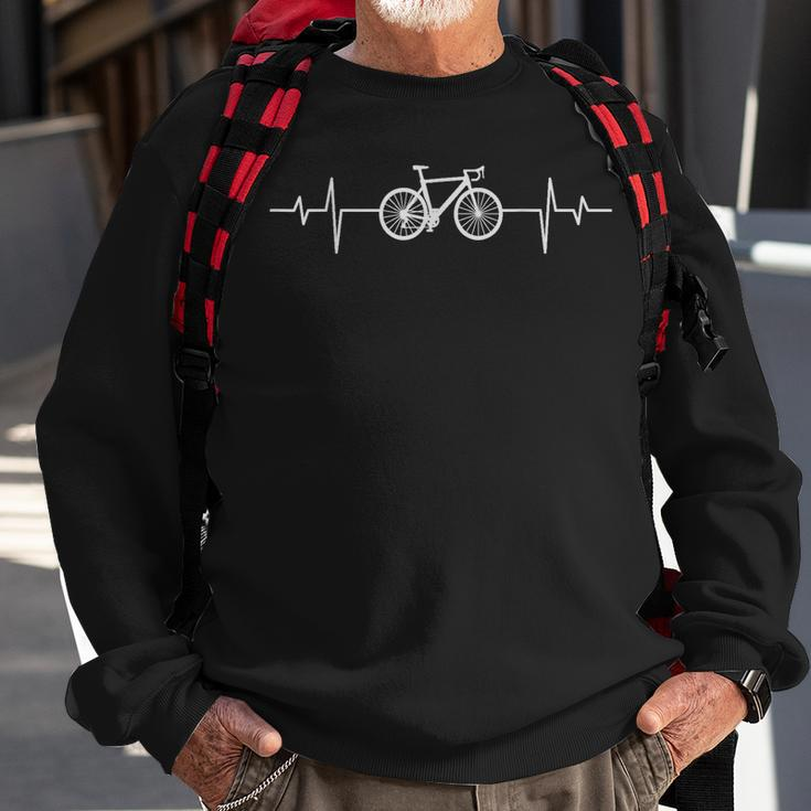 Funny Bicycle Heartbeat Cycling Bicycle Cool Biker Sweatshirt Gifts for Old Men