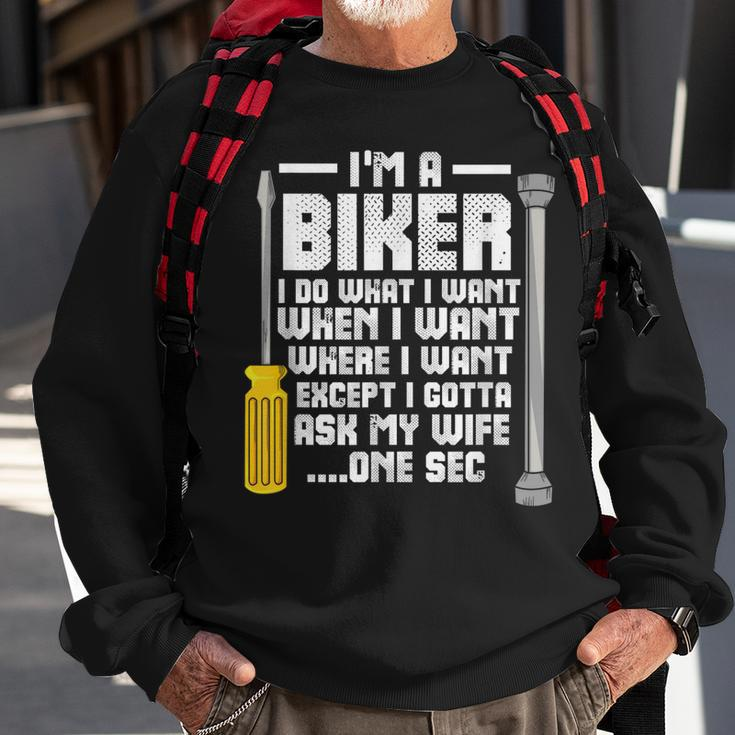 Funny Biker For A Motorcycle Lover Gift For Mens Sweatshirt Gifts for Old Men
