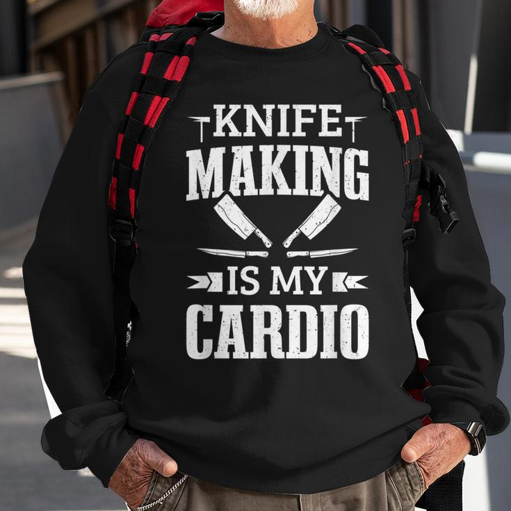 Bladesmith Knife Making Is My Cardio Blacksmith Anvil Sweatshirt Gifts for Old Men