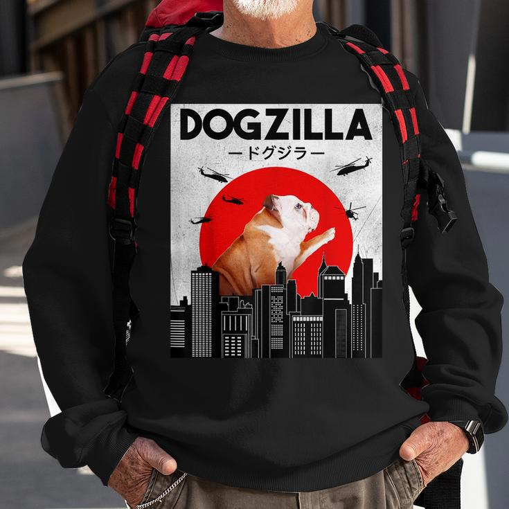 Bulldog Dogzilla Cute Bulldog Owner Bulldog Sweatshirt Gifts for Old Men