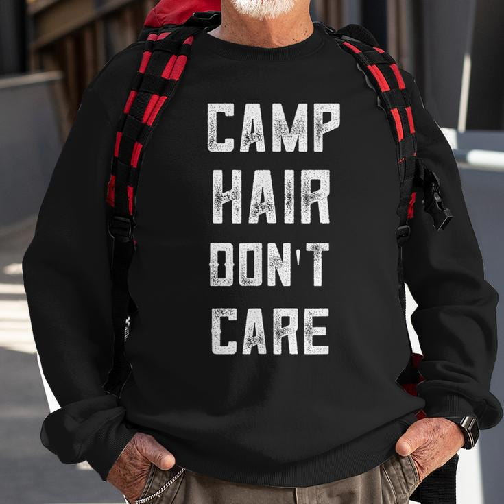Funny Camping Gifts For Women N Girl Camp Hair Dont Care Sweatshirt Gifts for Old Men