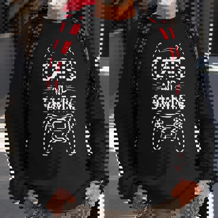 Funny Cat & Gaming Lover Novelty Kitten Gamer Sweatshirt Gifts for Old Men Funny Cat & Gaming Lover Novelty Kitten Gamer Sweatshirt Gifts for Old Men