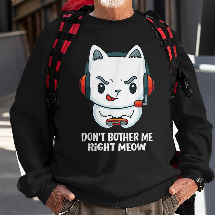 Cat Video Gamer Don't Bother Me Right Meow Boys Gits Sweatshirt Gifts for Old Men