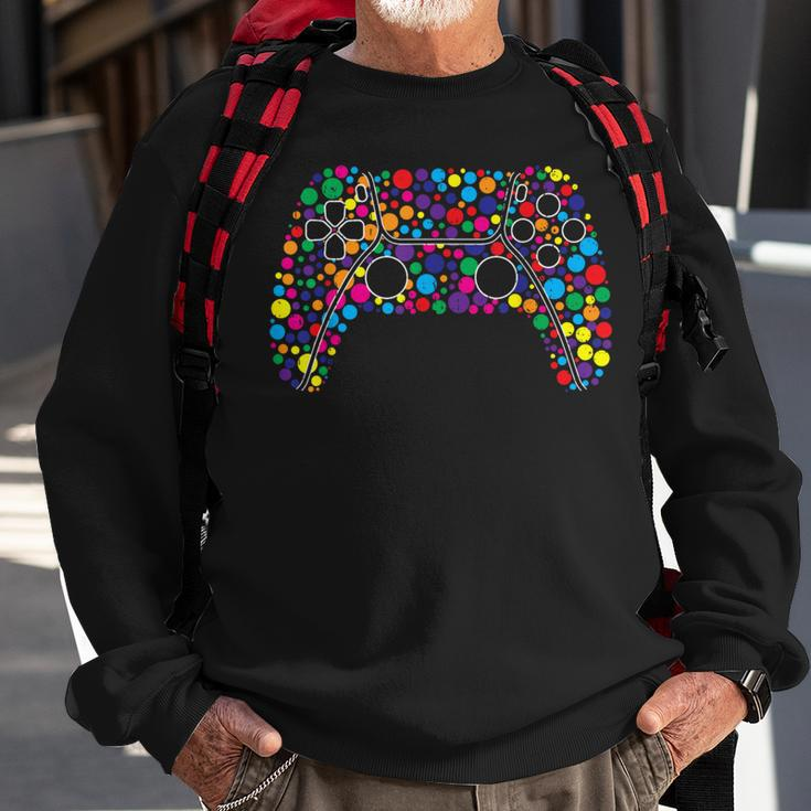 Colourful Polka Dot Video Game International Dot Day Sweatshirt Gifts for Old Men