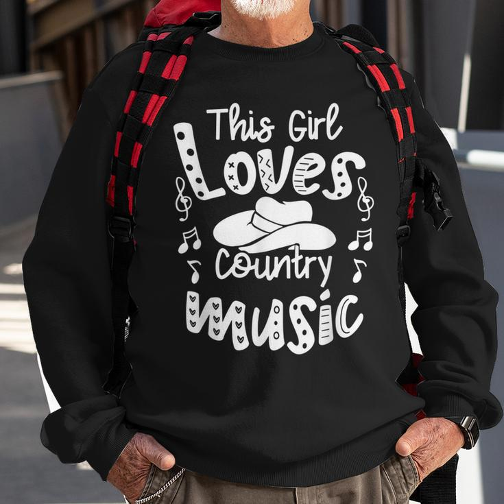 Funny Cowgirl Hat Music Lover This Girl Loves Country Music Sweatshirt Gifts for Old Men