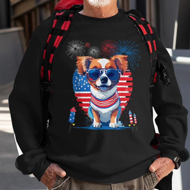 Funny Cute Puppy Dog Lover Celebrate 4Th Of July Dog Sweatshirt Gifts for Old Men