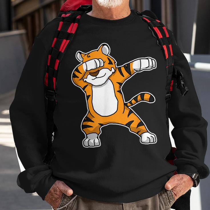 Dabbing Tiger Dab Dance Cool Cat Tiger Lover Sweatshirt Gifts for Old Men