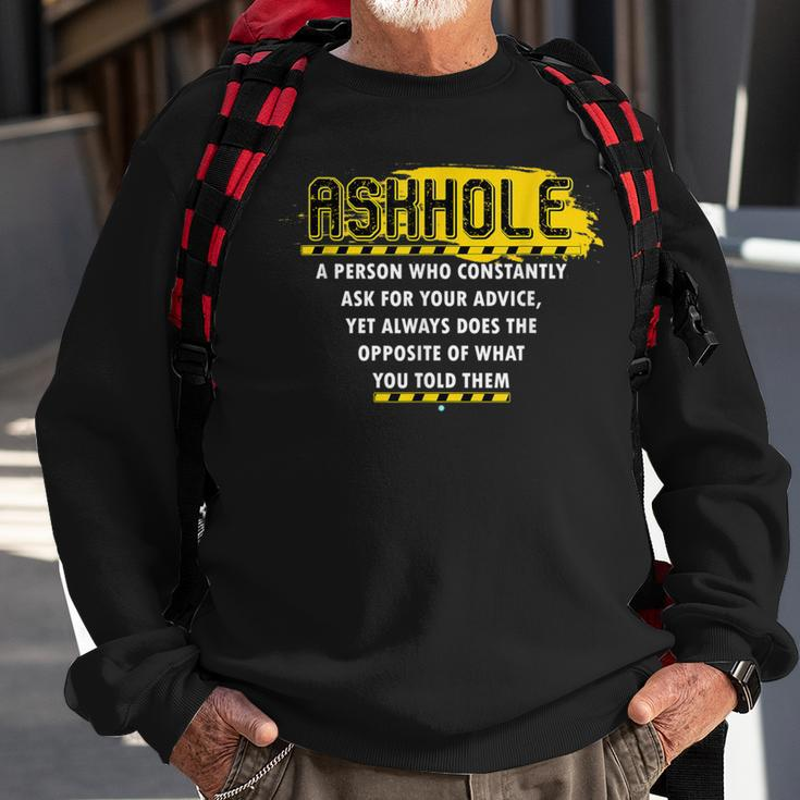 Distressed Askhole Definition Questions Sweatshirt Gifts for Old Men
