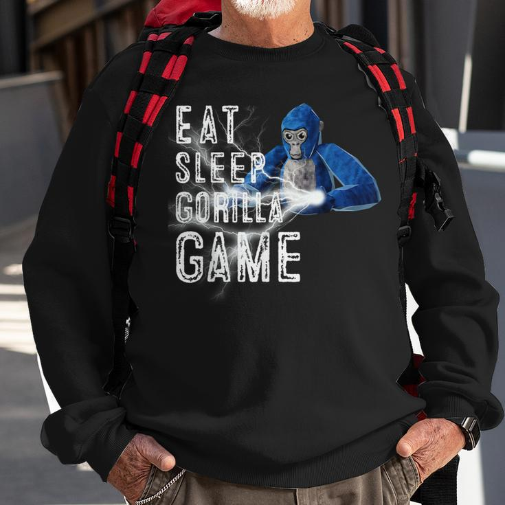 Eat Sleep Gorilla Monke Tag Gorilla Vr Gamer Sweatshirt Gifts for Old Men