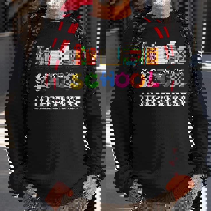 Elementary And Middle School Librarian Sweatshirt Gifts for Old Men