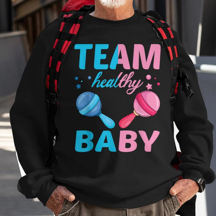 Funny Gender Reveal Of Team Healthy Baby Party Supplies Sweatshirt Gifts for Old Men