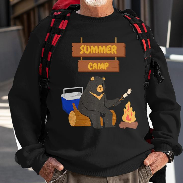Funny Gifts For Summer Sleepaway Overnight Camp Fire Bear Sweatshirt Gifts for Old Men