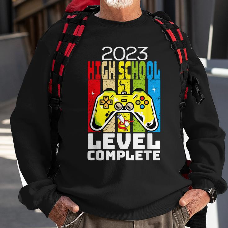 Funny Graduation 2023 High School Level Complete Video Gamer Sweatshirt Gifts for Old Men