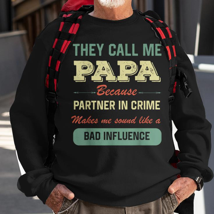Funny Grandpa Papa Partner In Crime Sweatshirt Gifts for Old Men
