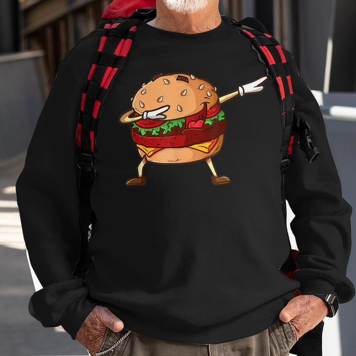 Funny Hamburger Dabbing Cheeseburger Lover Dabbing Ideas Sweatshirt Gifts for Old Men
