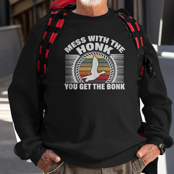 Funny Mean Goose Honk Quote Sweatshirt Gifts for Old Men