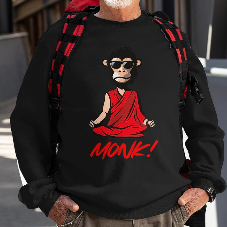 Funny Meditation Monk Monkey Grafitti Skateboarding Punk Sweatshirt Gifts for Old Men
