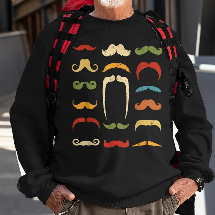 Funny Mustache Styles | Vintage Retro Hipster Mustache Sweatshirt Gifts for Old Men