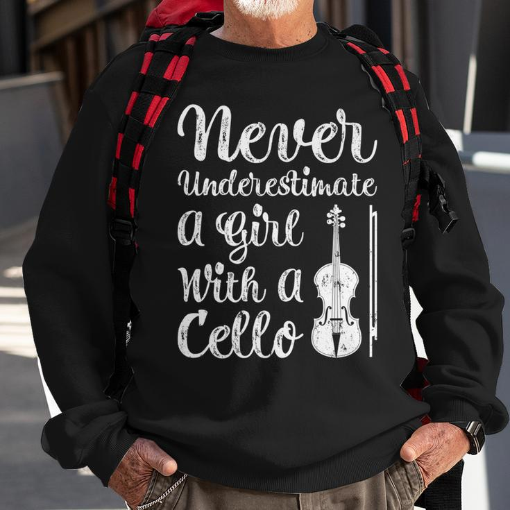 Funny Never Underestimate A Girl And Her Cello Sweatshirt Gifts for Old Men