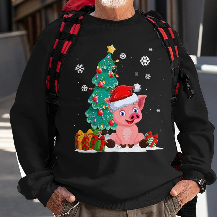 Pig Lovers Cute Pig Santa Hat Ugly Christmas Sweater Sweatshirt Gifts for Old Men