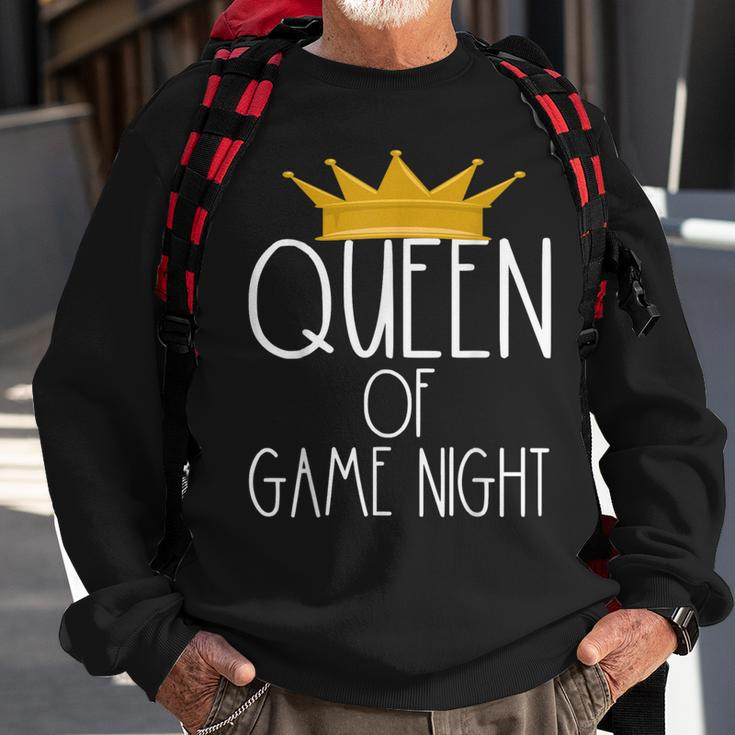 Queen Of Game Night Card Games Boardgame Winner Crown Sweatshirt Gifts for Old Men