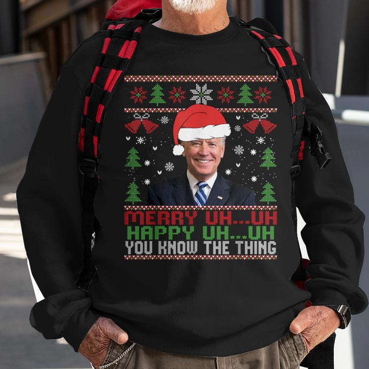 Santa Joe Biden Merry Uh Uh Christmas Ugly Sweatshirt Gifts for Old Men