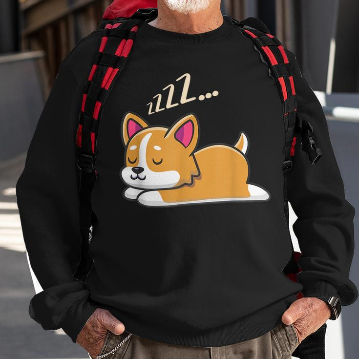 Funny Sleeping Fur Baby Cute And Intelligent Dogs Corgis Sweatshirt Gifts for Old Men