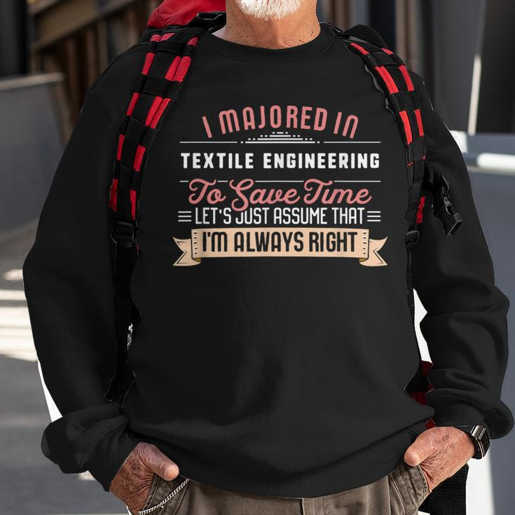 Textile Engineering Major Student Graduation Sweatshirt Gifts for Old Men