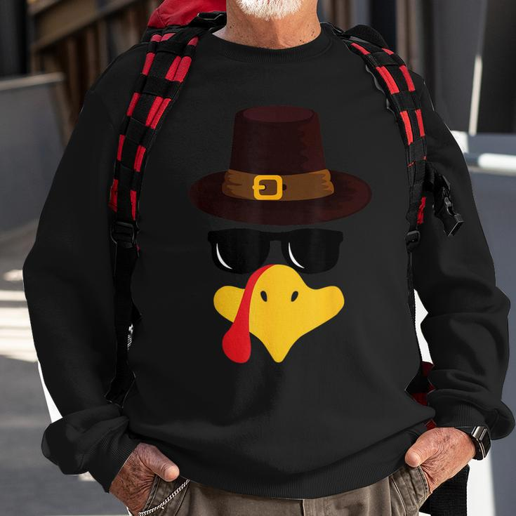 Turkey Face Matching Family Thanksgiving Pilgrim Party Sweatshirt Gifts for Old Men