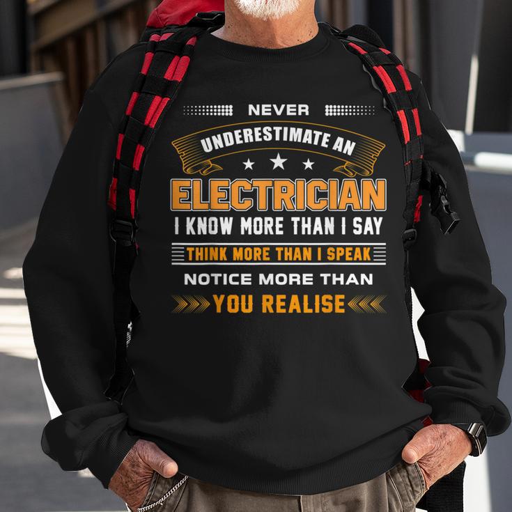 Never Underestimate Electrician Technician Engineer Sweatshirt Gifts for Old Men