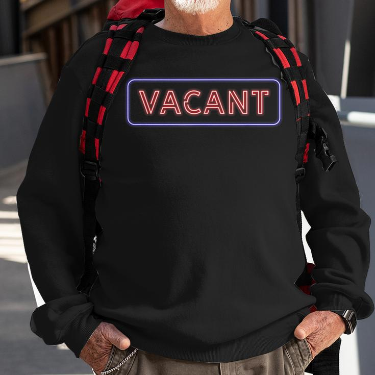 Funny Vacant Sign Dumb Brain Vintage Retro Gift Sweatshirt Gifts for Old Men
