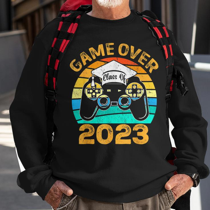 Game Over Class Of 2024 Video Games Vintage Graduation Gamer Sweatshirt Gifts for Old Men