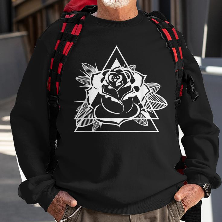 Geometric Rose Gardener Gardening Rose Sweatshirt Gifts for Old Men