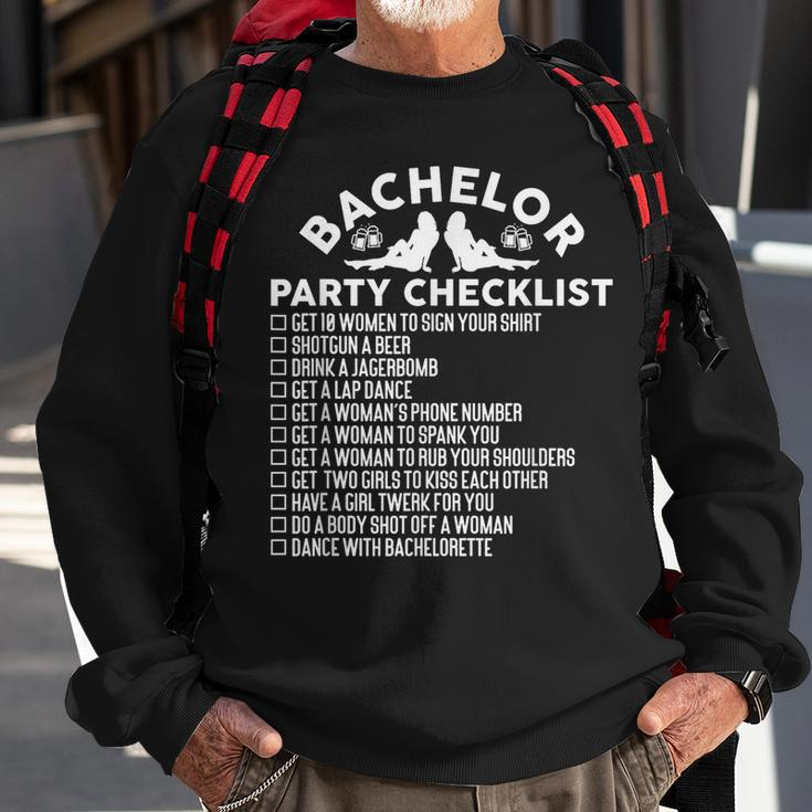 Getting Married Groom Bachelor Party Checklist Sweatshirt Gifts for Old Men