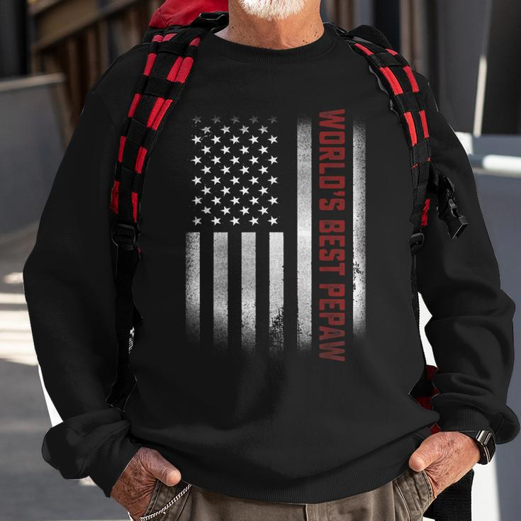 Gifts For Papa Worlds Best Pepaw American Flags Sweatshirt Gifts for Old Men