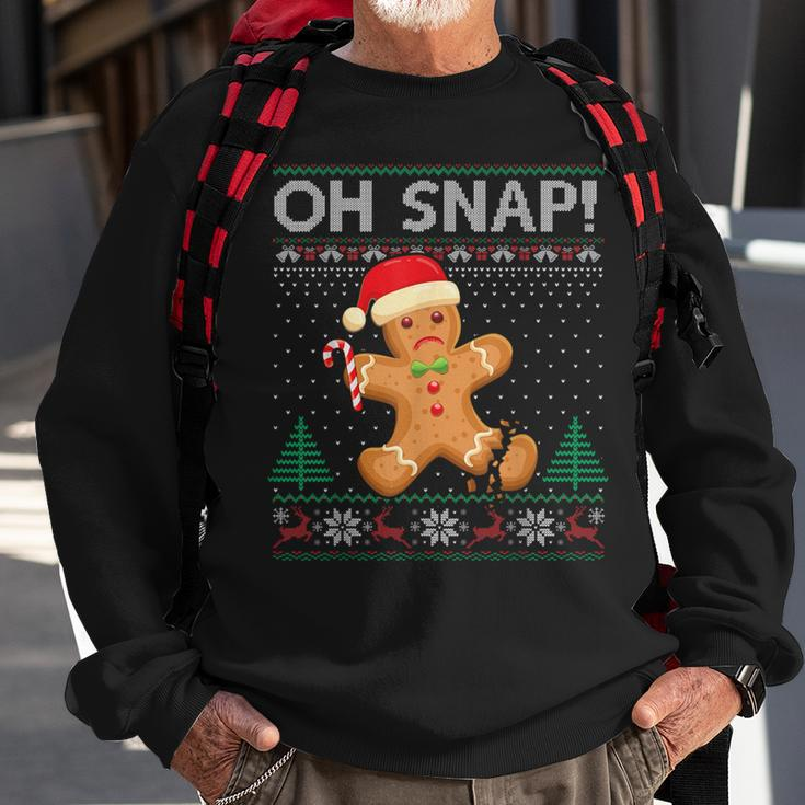 Gingerbread Man Cookie Ugly Sweater Oh Snap Christmas Sweatshirt Gifts for Old Men