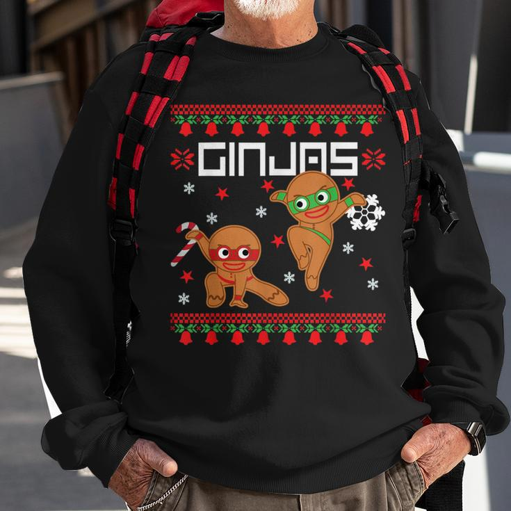 Ginjas Gingerbread Ninjas Ugly Christmas Sweater Meme Sweatshirt Gifts for Old Men