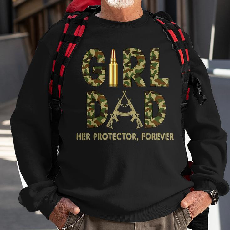 Girl Dad Her Protector Forever Proud Fathers Day Gift For Mens Sweatshirt Gifts for Old Men