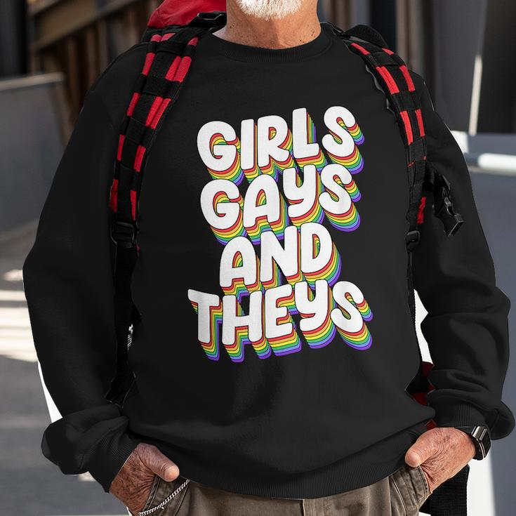 Girls Gays And Theys Lgbtq Pride Parade Ally Sweatshirt Gifts for Old Men