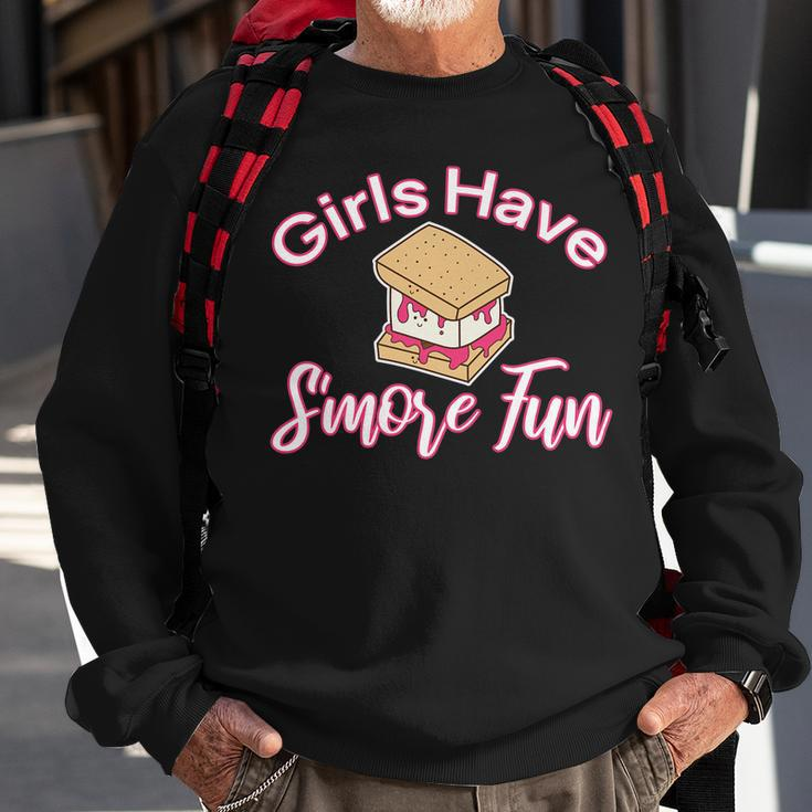 Girls Have Smore Fun Funny Smores Camper Girl Camping Sweatshirt Gifts for Old Men