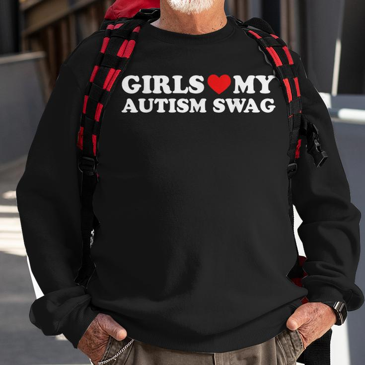 Girls Love My Autism Swag Funny Autistic Boy Gifts Awareness Sweatshirt Gifts for Old Men