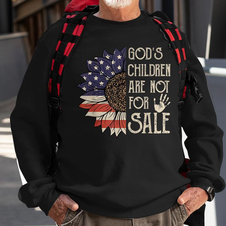 Gods Children Are Not For Sale Funny Sunflower Quote Saying Sweatshirt Gifts for Old Men